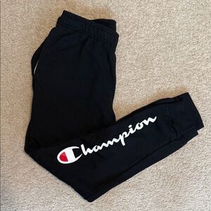 Champion Black Sweatpants with Logo